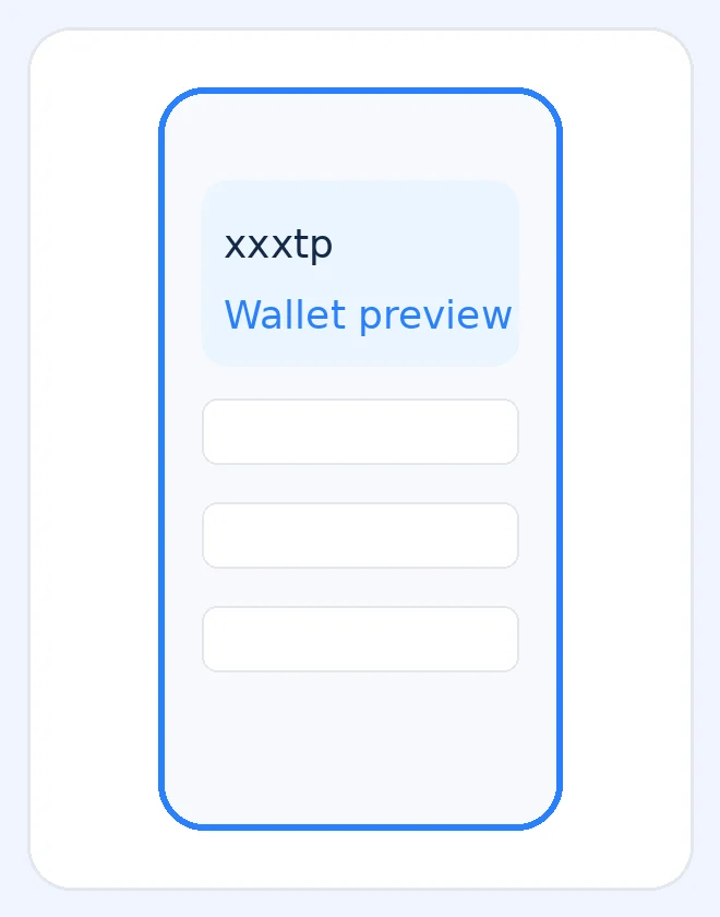 xxxtp 钱包应用界面示意